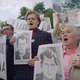Defenders of Sergei Mavrodi in Moscow call for an end to government interference in the alleged MMM pyramid scheme, August 1994.